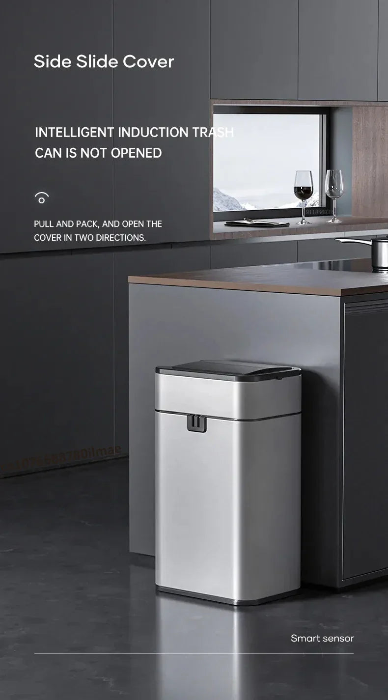Can Trash 20L Stainless Steel Sensor Kitchen Bin Hands Free
