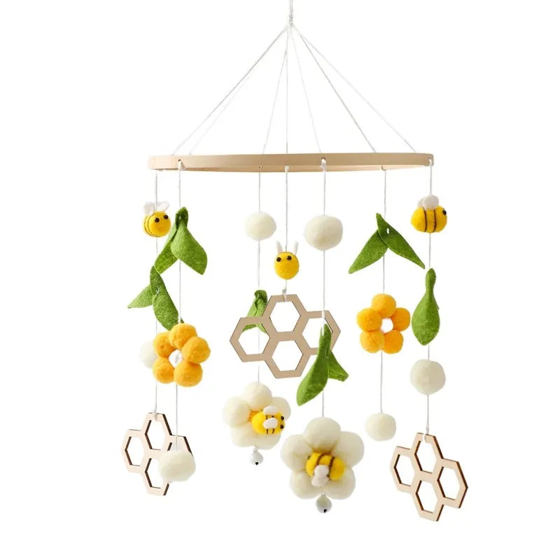 Mobile Baby Wooden Crib Hanging Toy Newborn Nursery Fall 2025 Soothing Music Developmental Gift