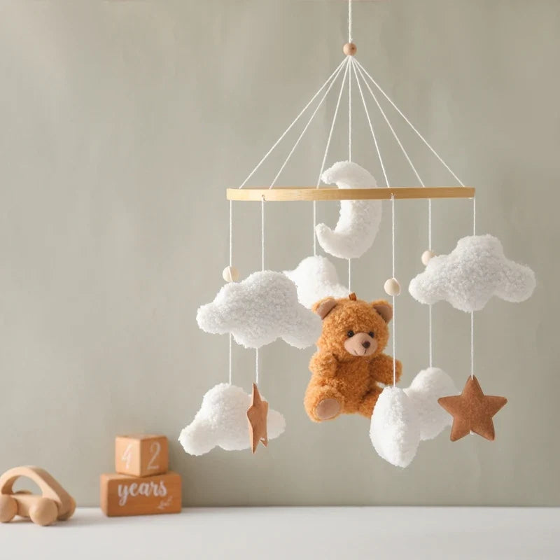 Crib Baby Mobile Wooden Nursery Newborn Sensory Toys