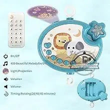 Mobile Crib Remote Music Light Newborn Sensory Toys