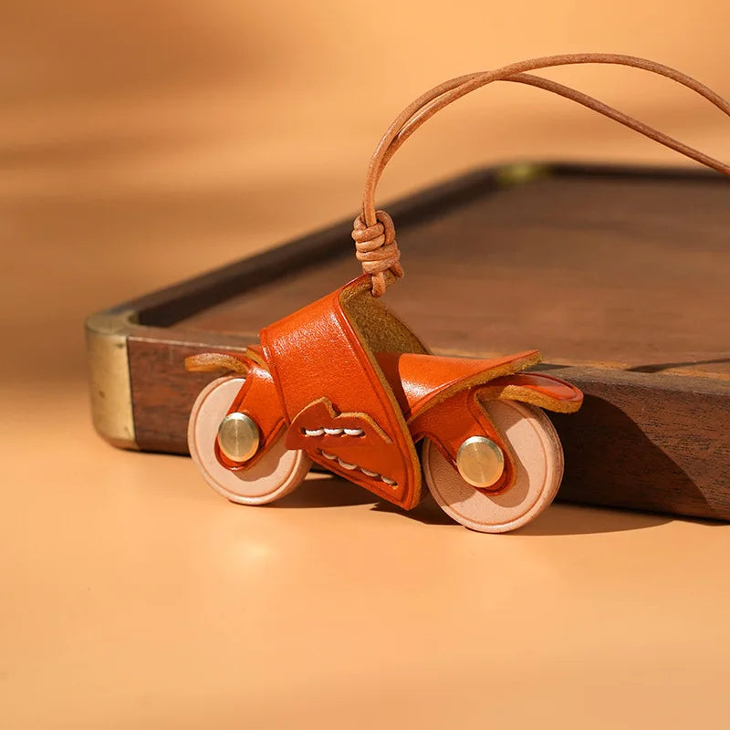 Motorcycle Leather Keychain Mini Bag Pendant Vintage