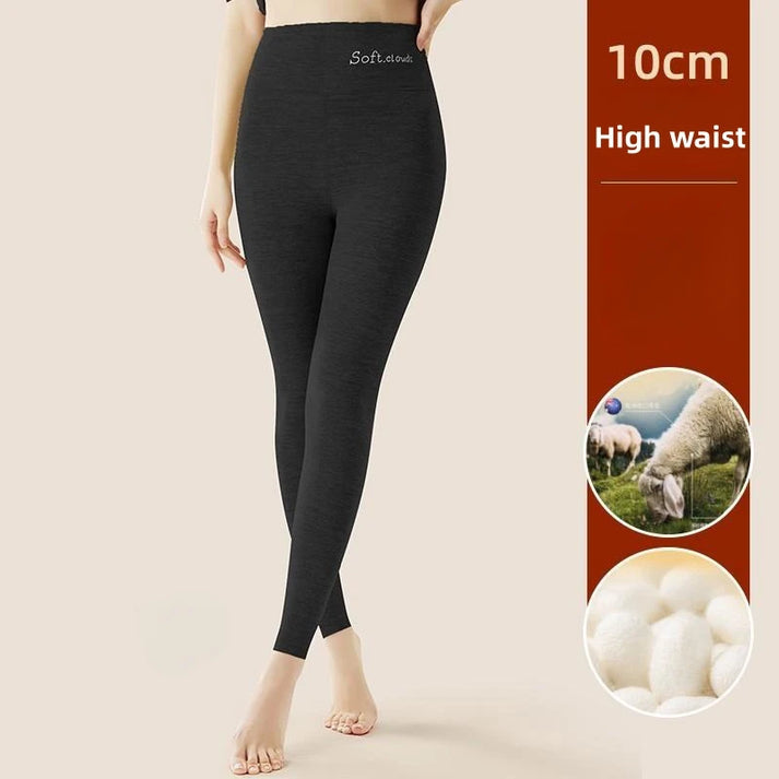 Velvet Silk Thermal Leggings for Women - High Waist Tummy Control & Butt Lift Winter Pants