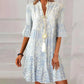 V Autumn Neck Flared Mini Dress for Ladies - Casual A-Line Pullover Boho Style