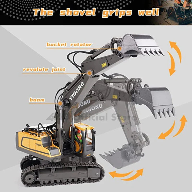 Remote Control Excavator Toy 4x4 Sturdy Alloy Construction Vehicle TikTok Viral Fall 2025 Kids Gift