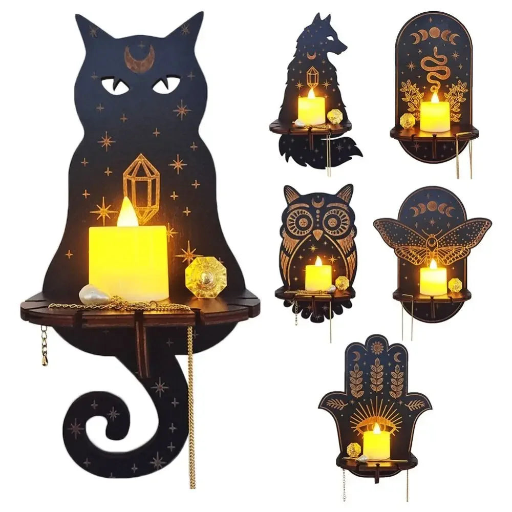 Shelf Wall Hanging Candle Shelf Whimsical Wall Decor Halloween Fall 2025 Cozy Ambient Lighting Gift Idea