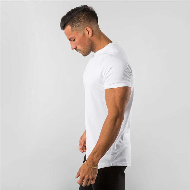 short sleeve, cotton blend, for workout & casual wear – Breathable slim fit men's gym t-shirt