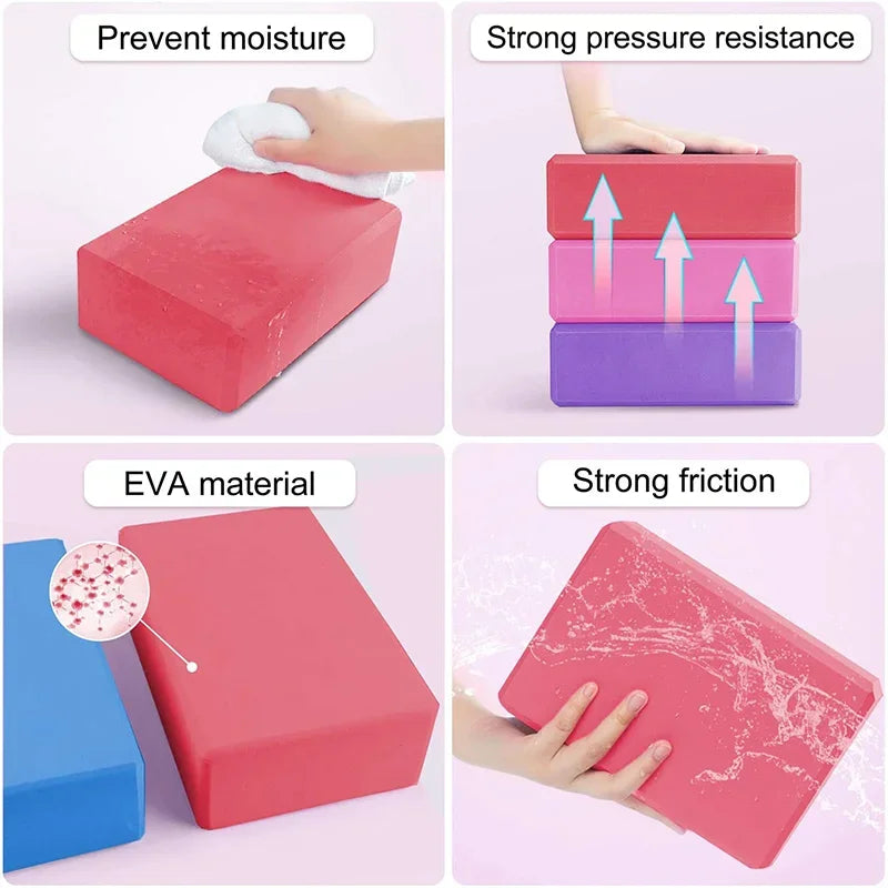Yoga Fitness Blocks - EVA Pilates Bricks for Household Exercise, Reinforcement Mats & Supplies