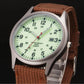 Field Quartz Watch Nylon Strap Military Style Date Luminous