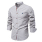 Long Cotton Sleeve Shirt for Men - Solid Color Casual Wear, High Quality