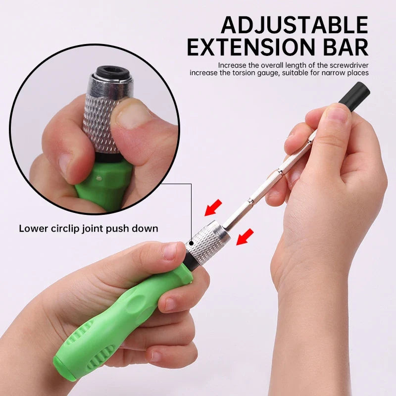 Travel-Friendly 32-in-1 Magnetic Screwdriver Kit - Essential Household Tools for Electronics Repair