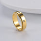 Ring2026 Edition Stainless Steel Single Row Square Zircon Rotating Ring Crystal CZ Jewelry TikTok Viral Gift Idea