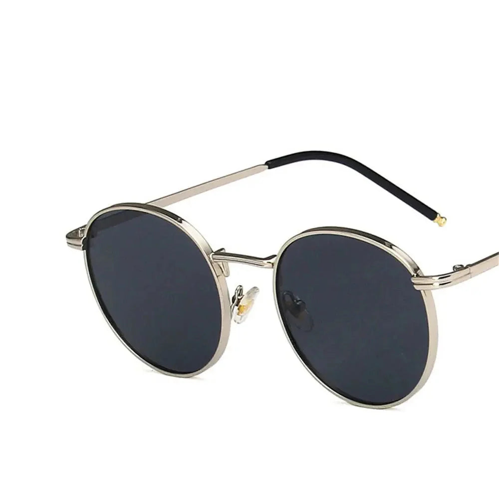 Glasses Fashion Fishing Metal Frame Round Sun Shades for Women and Men Eyewear - UV Protection