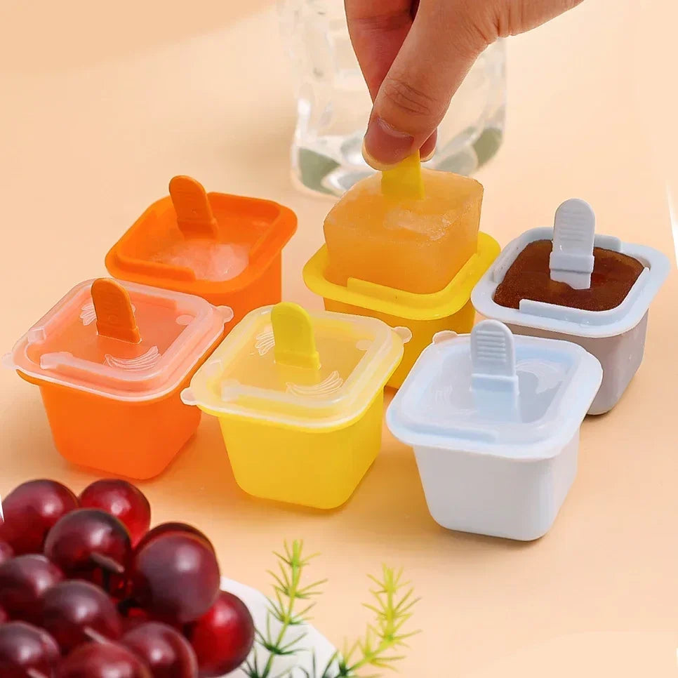 Grade Food Silicone Ice Cube Molds with Popsicle Sticks for Ice Cubes, Jellies, and Custom Treats - Stackable and Dishwasher Safe