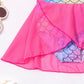 Mermaid-Scale Print, Ruffle Sleeves, Tulle, Polyester Elastane, Beach – Fast-Dry Sturdy Girls' One-Piece Swimsuit