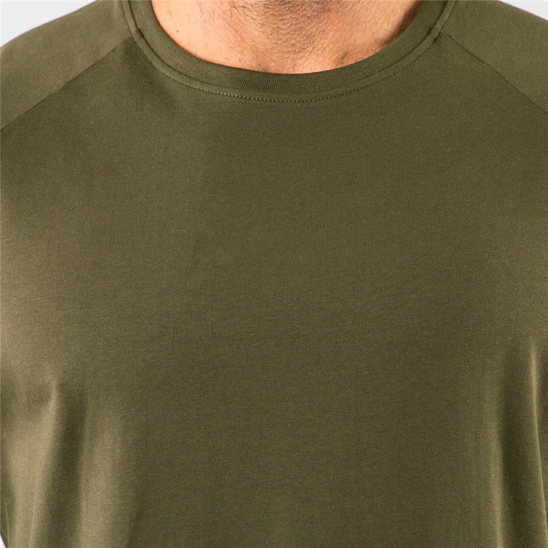 short sleeve, cotton blend, for workout & casual wear – Breathable slim fit men's gym t-shirt