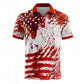 Light men's polo shirt - graphic flag print, cotton, casual summer wear for outdoor events
