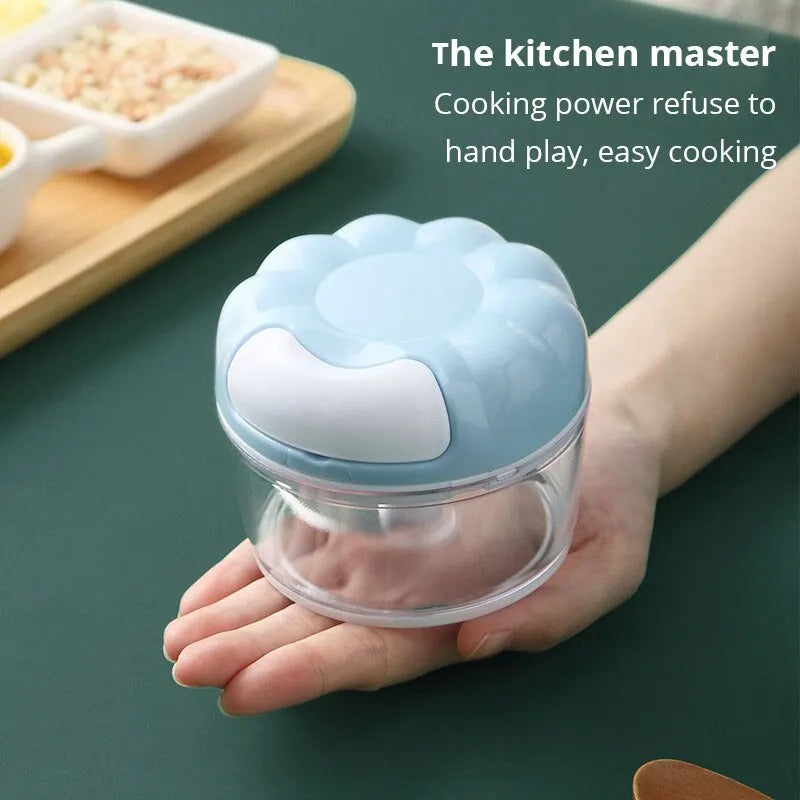 1pc Blue/Pink Hand-Operated Garlic Masher - Kitchen Gadget for Simple Mashing and Minced Garlic