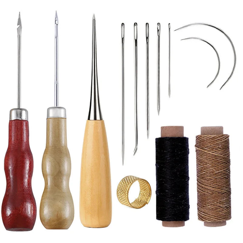 Leather Sewing Kit 13 Piece Kit For Handbag And Shoe Repair, Viral DIY Gift Trend 2026 Handmade Stitching At Household