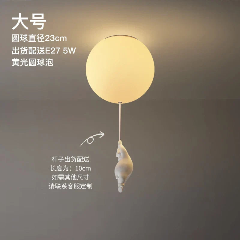 Ceiling LED Light Warm Cartoon Bear Design Kids Bedroom Ceiling Lamp Fall 2025 Cozy Nightlight Decor
