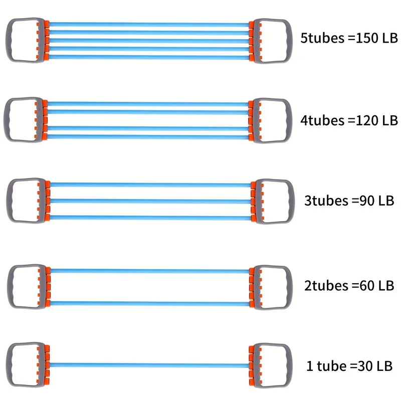 Rubber Tube Chest Expander Fitness Equipment - Flexible Resistance for Arm & Pectoral Training