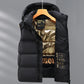 Men's Warm Down Vest - Boxy Quilted, Cotton Blend, Autumn