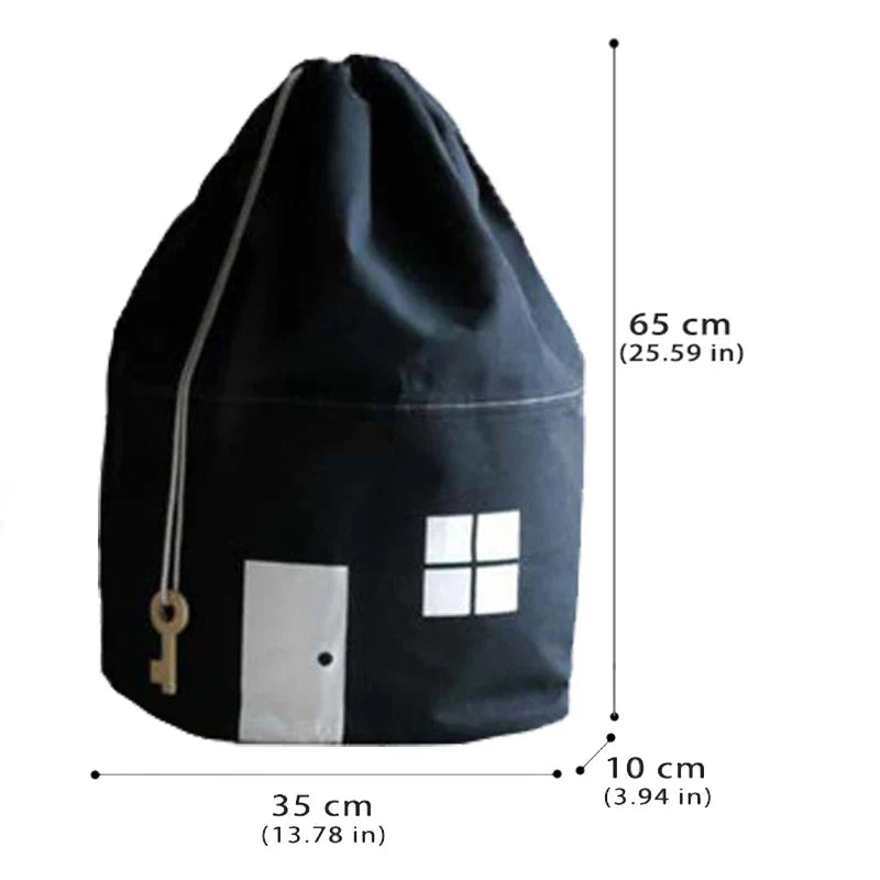 Toy Storage Bag Kids Drawstring Organizer Storage Container Back To School 2025 Travel-Friendly Clean Up Option