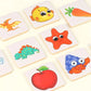 Montessori Wooden Shape Puzzle for Kids - Educational Animal and Fruit Matching Game