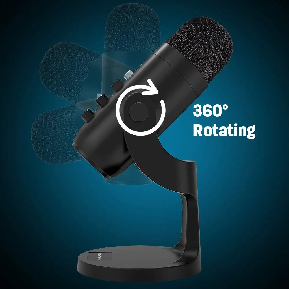 Condenser USB Microphone Desktop Mic For Streaming Podcast