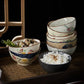 Ceramic 4.5 Inch Japanese Rice Bowl Retro Household Tableware