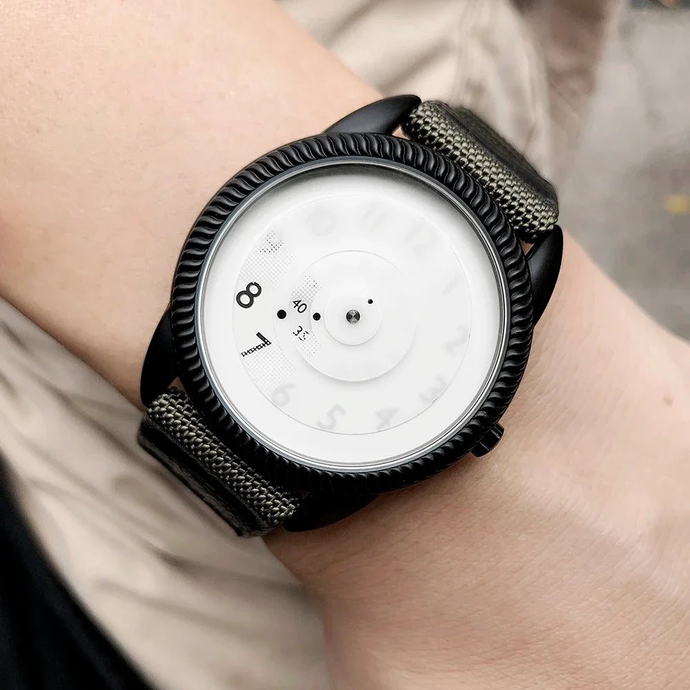 Handless Quartz Watch Canvas Strap Minimalist Style