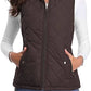 Light Women Quilted Vest - Stand Collar Cotton Winter