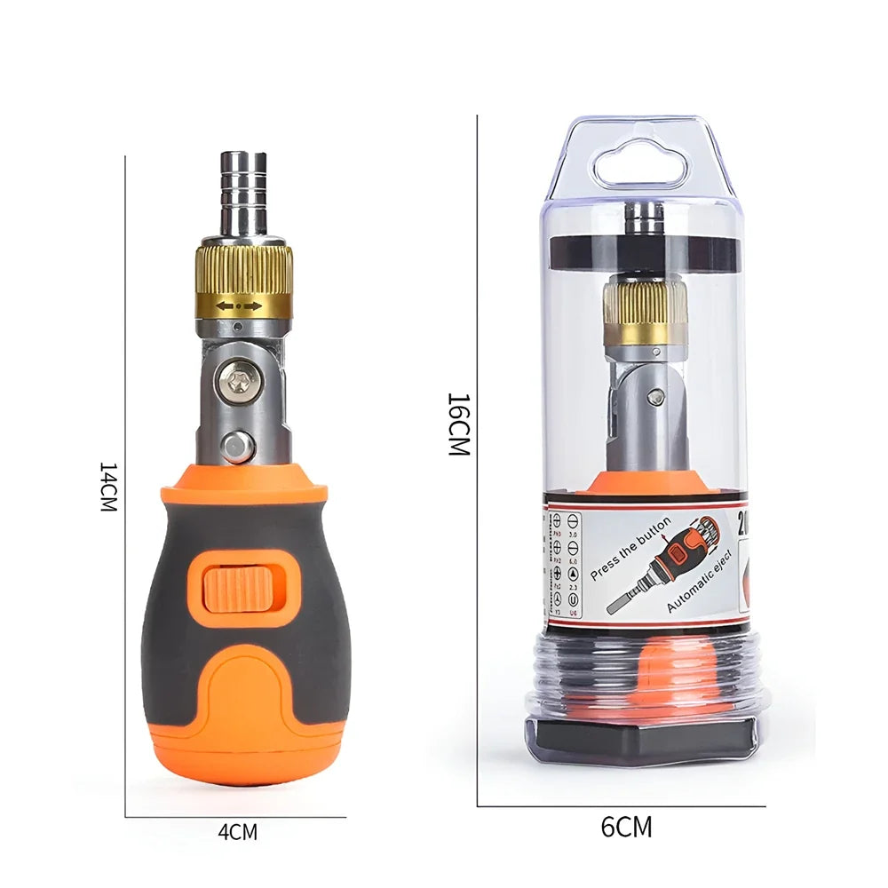 Travel-Friendly 8-in-1 Mini Ratchet Screwdriver Kit - Magnetic Multi-Tools for Household Use