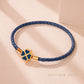 Leaf Four Clover Braided Leather Lucky Bracelet Gift
