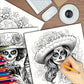 Book Coloring Upgraded Thickened Paper Sugar Skull Art Halloween Trend Gift Idea 22 Pages