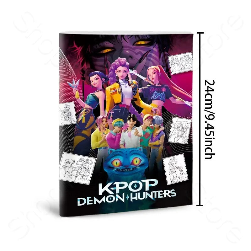Book Coloring Kpop Demon Hunters Anime Sketches Rumi Mira Zoey Cute Line Drawings Back to School 2025 Gift
