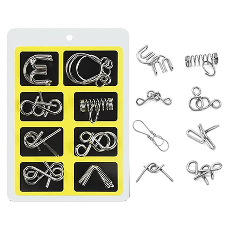 IQ Mind Challenge 3D Disentanglement Educational Toy 2026 – Metal Brain Teaser Wire Ring Puzzle Kit