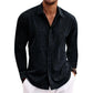 Loose Solid Color Casual Top for Plus Size Fashion – Men’s Long Sleeve T-Shirt