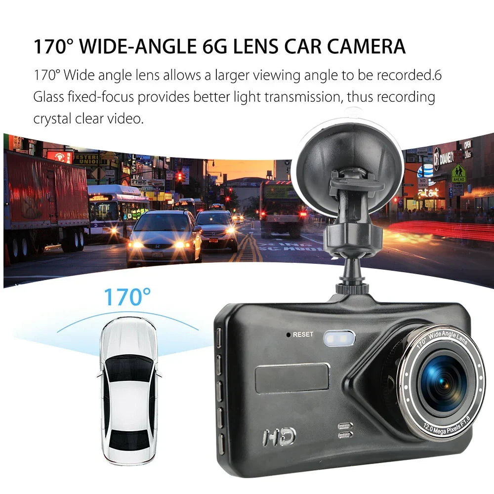 DVR Car Dual Lens DashCam 4" HD 1080P 32 GB Touch Screen Video Recorder