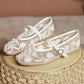 Light Women’s Ballet Flats - Mary Jane Mesh, Beaded
