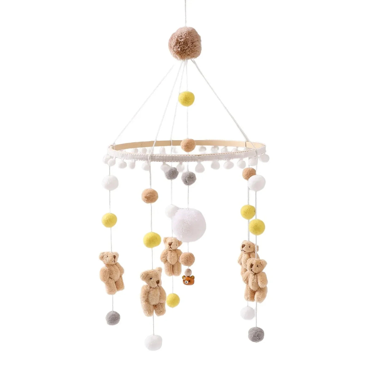 Crib Wooden Mobile Bracket Newborn Sensory Toys Soothing