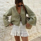 Stylish Long Sleeve Blouse with Openwork V-Neck and Lacing, Breathable Fabric for Spring Fashion-2