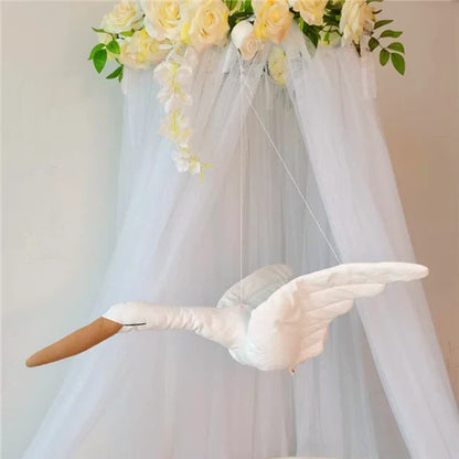 Swan Plush Wall Hanging Mobile Soothing Pillow Nursery Decor Fall 2025 Boho Kids Room Calming Accent