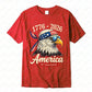 Plush Unisex Bald Eagle Graphic Tee - Short-Sleeve, Sturdy Cotton, For 250th Anniversary Independence Day Celebration