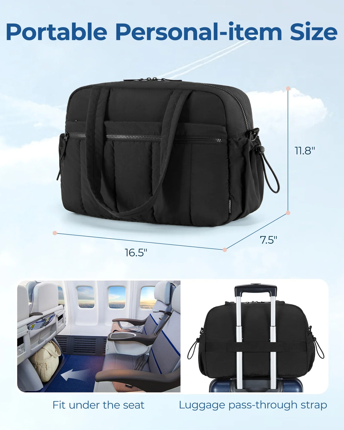 Duffel Travel Bag with Shoulder Strap, Large Capacity Gym & Diaper Bag