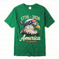 Plush Unisex Bald Eagle Graphic Tee - Short-Sleeve, Sturdy Cotton, For 250th Anniversary Independence Day Celebration
