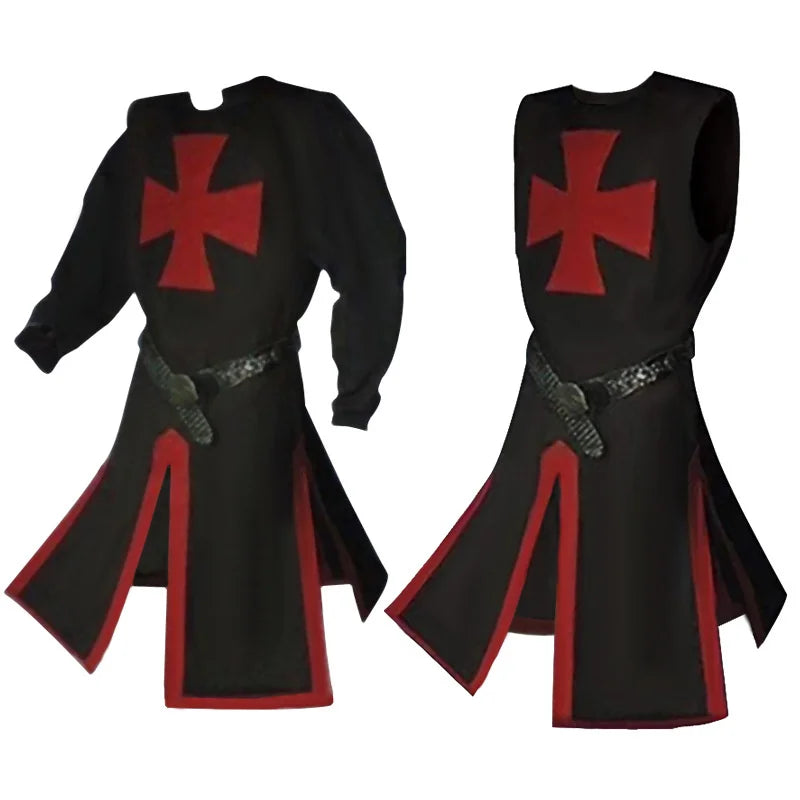 Knights Templar Crusader Cosplay Costume - Authentic Tunic & Cape Kit for Halloween