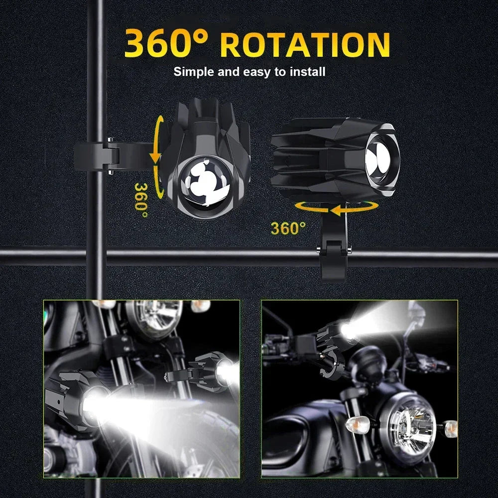 Auxiliary Fog Spot Light 3500K Strobe Off-Road Motorbike 2026 – HAOLIDE LED Motorcycle Headlight 6000K