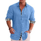 Linen Cotton Plaid Blouse Shirt - Long Sleeve Office Workwear Tops