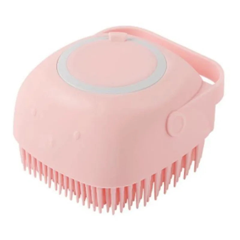 Dog Silicone Grooming Massage Gloves - Pet Bath Brush with Shampoo Dispensing Feature