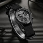 Quartz Chronograph Watch Blue Nylon Strap Water-Resistant